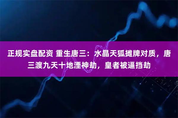 正规实盘配资 重生唐三：水晶天狐摊牌对质，唐三渡九天十地湮神劫，皇者被逼挡劫
